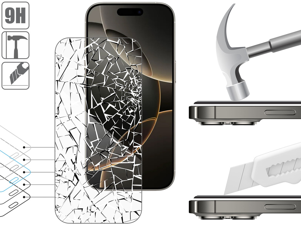 2 szt. | moVear mBOX GLASS mSHIELD 2.5D do Apple iPhone 17 Pro / 17 / 16 Pro (6.3") (łatwy montaż)