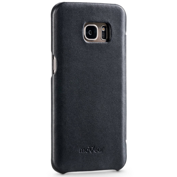 moVear flipSide S skórzane etui do Samsung Galaxy S7 edge (5.5") | Skóra naturalna gładka (Czarna)