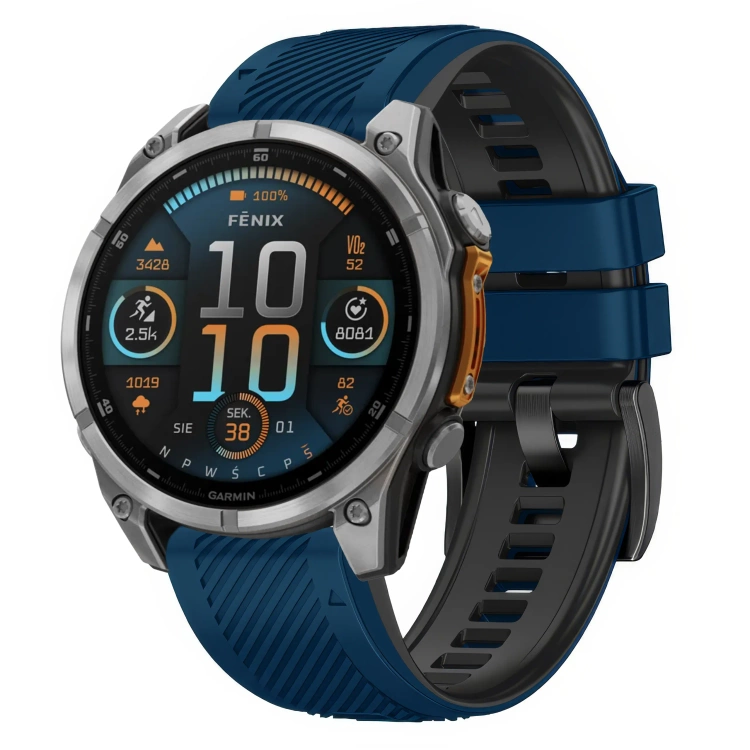 Pasek silikonowy SIL S1 do Garmin QuickFit 22mm (Fenix / Forerunner / Epix / Instinct / Enduro / Quatix / MARQ - 47/45mm) Niebieski - moVear
