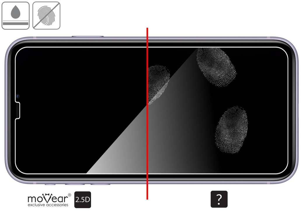 2 szt. | moVear GLASS mSHIELD 2.5D do Apple iPhone 11 Pro Max / Xs MAX (6.5") (kompatybilne z etui)