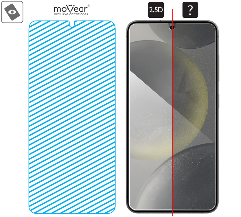moVear mBOX GLASS mSHIELD 2.5D do Samsung Galaxy S25 / S24 (6.2") (łatwy montaż)