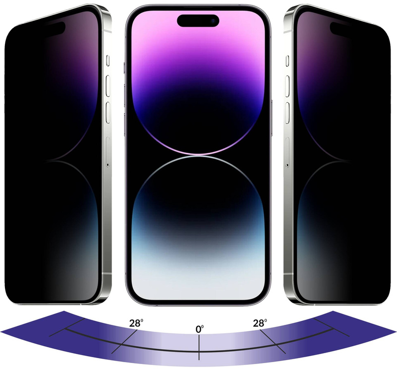 moVear GLASS mSHIELD 3D PRO privacy do Apple iPhone 14 Pro Max (6.7") | (Prywatyzujące)