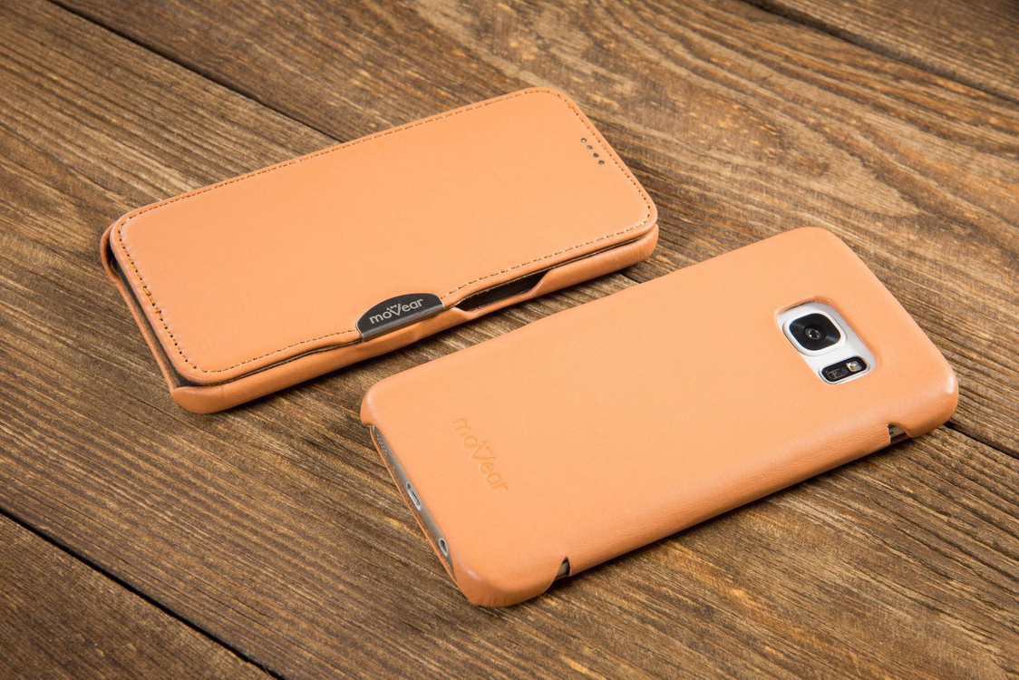 moVear flipSide C Skórzane Etui do Samsung Galaxy S6 | Skóra Gładka | Cappuccino