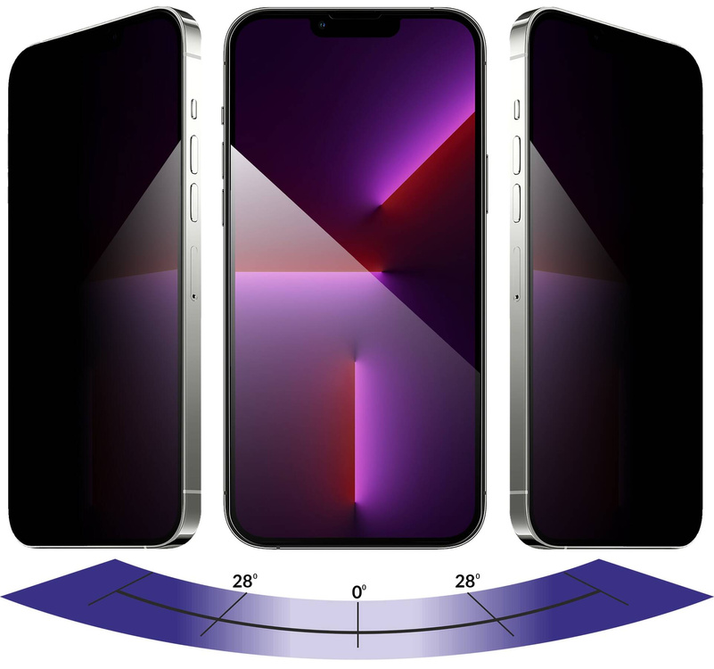 moVear mBOX GLASS mSHIELD 2.5D MAX privacy do Apple iPhone 14 Plus / 13 Pro Max (6.7") (Anty spy, z Aplikatorem)