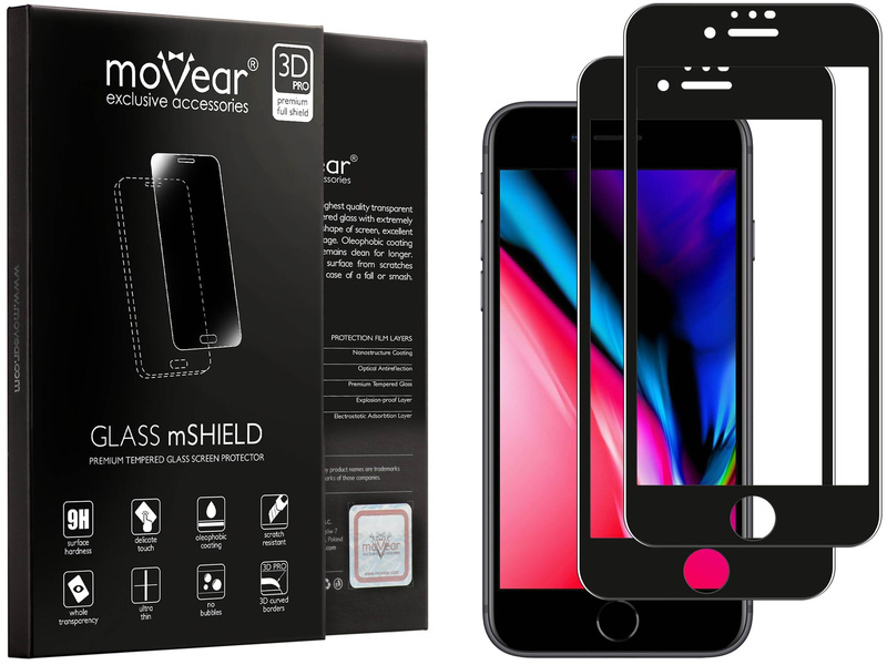2 szt. | moVear GLASS mSHIELD 3D PRO MATT do Apple iPhone 8 Plus / 7 Plus (5.5") | (Antyrefleksyjne)