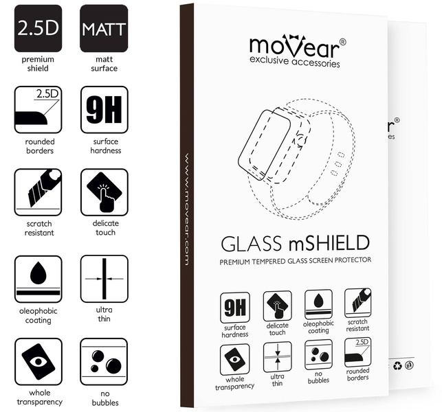 2 szt. | moVear GLASS mSHIELD 2.5D MATT do Apple Watch Ultra (49mm) (1.92") (Antyrefleksyjne, kompatybilne z etui)