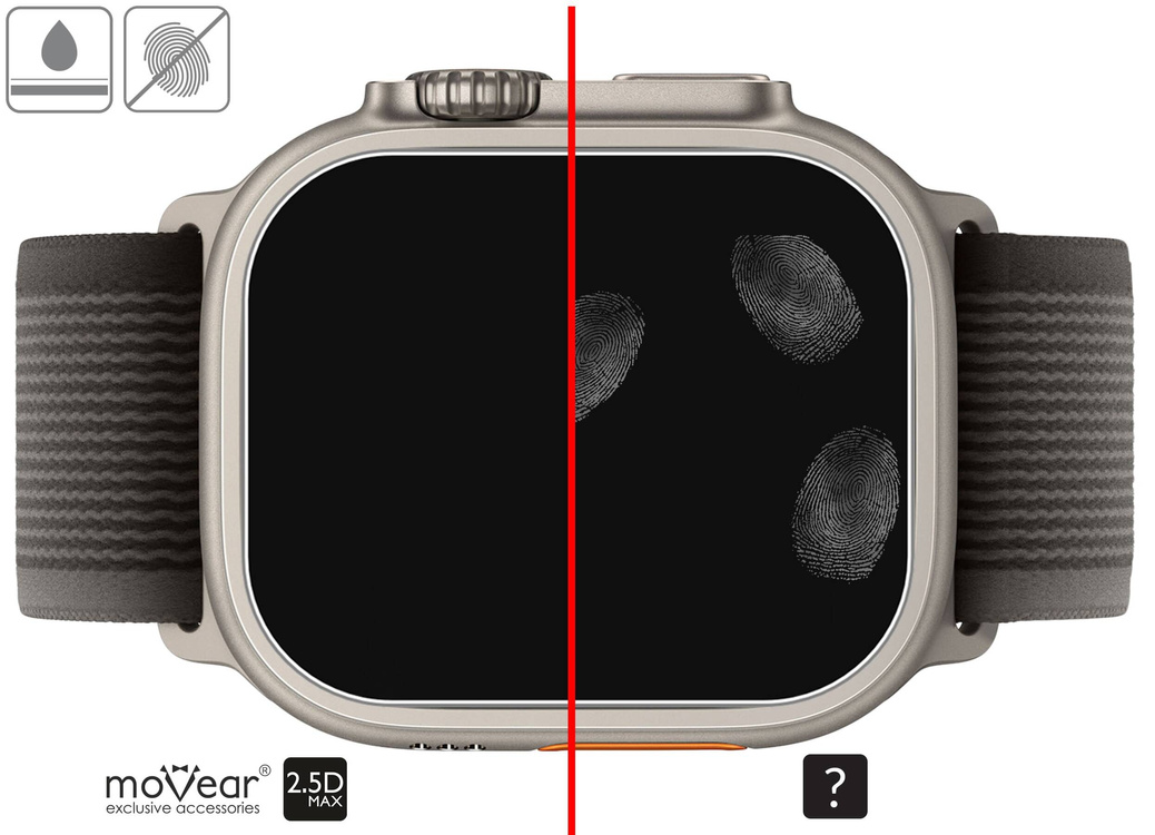 moVear GLASS mSHIELD 2.5D MATT do Apple Watch Ultra (49mm) (1.92") (Antyrefleksyjne, kompatybilne z etui)