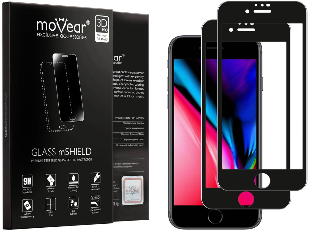 2 szt. | moVear GLASS mSHIELD 3D PRO MATT do Apple iPhone 8 Plus / 7 Plus (5.5") | (Antyrefleksyjne)