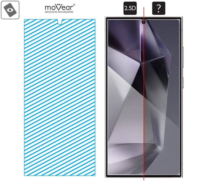 moVear mBOX GLASS mSHIELD 2.5D do Samsung Galaxy S24 Ultra (6.8") (łatwy montaż)