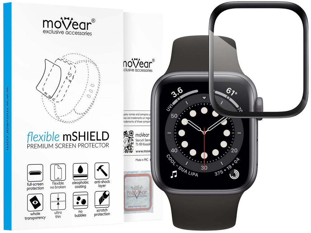moVear flexible mSHIELD 3D PRO do Apple Watch 3/2/1 (42mm) (1.65"). Pancerne szkło hybrydowe.
