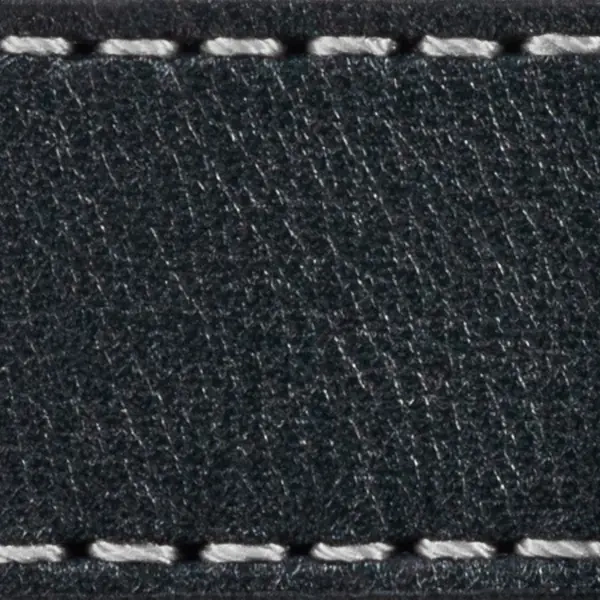 Pasek C1 23mm | Czarny / Srebrna nić | Części skórzane bez klamry