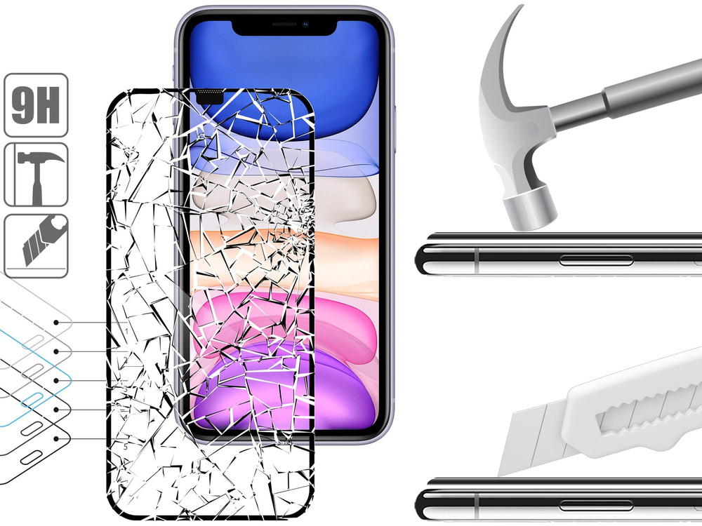 moVear mBOX GLASS mSHIELD 2.5D MAX do Apple iPhone 11 / Xr (6.1") (łatwy montaż)