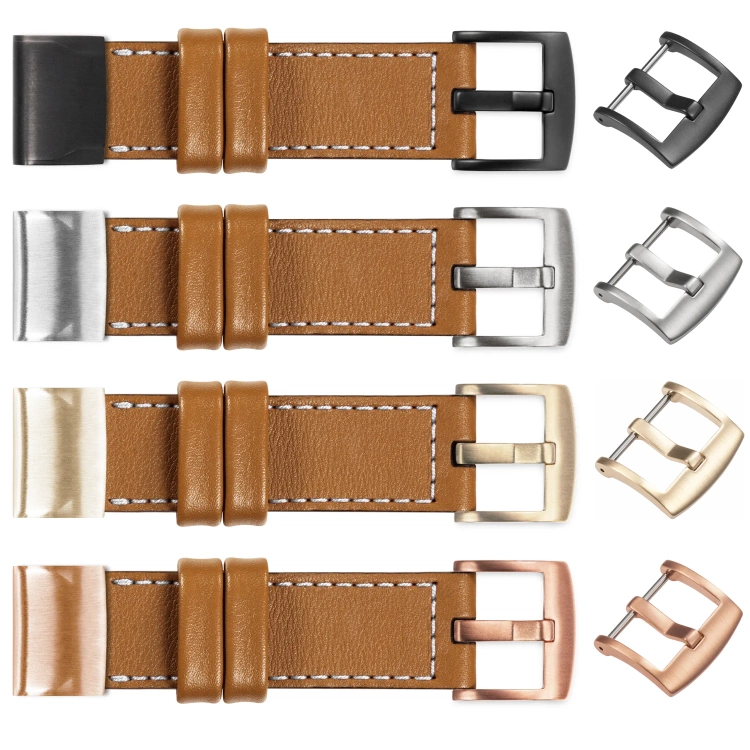 moVear Prestige C1 Skórzany pasek do Garmin QuickFit 26mm (Fenix / Epix / Quatix / Tactix / Enduro - 51mm) | Jasnobrązowy, białe przeszycie [rozmiary XS-XXL i klamra do wyboru]