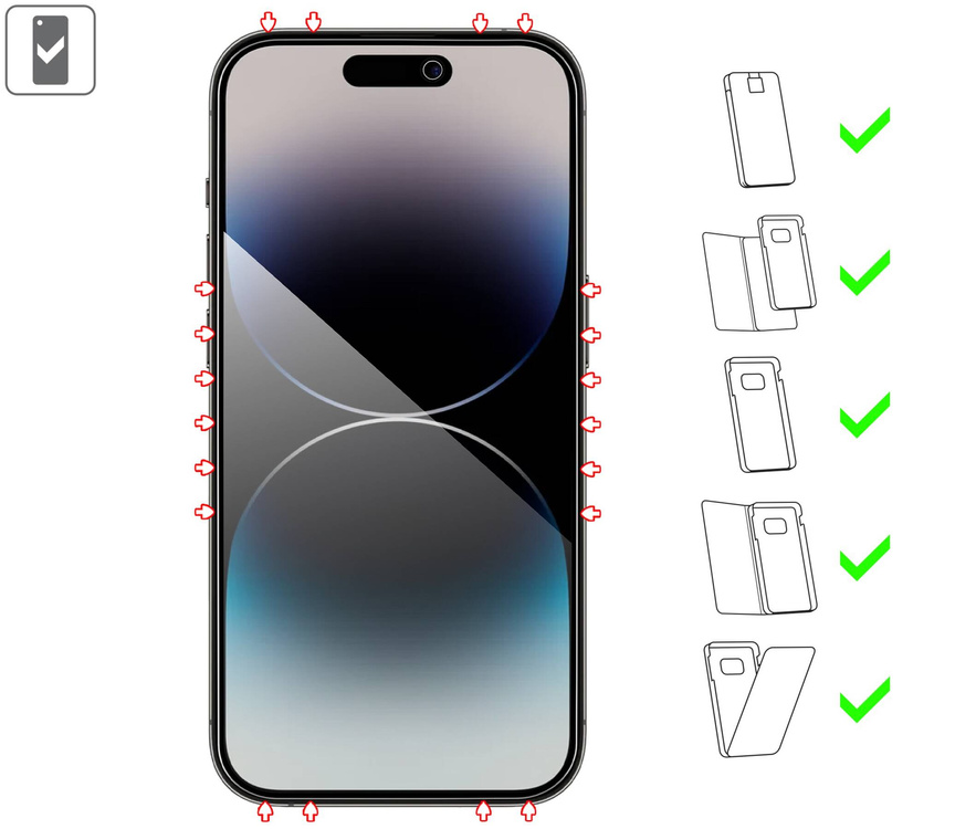moVear GLASS mSHIELD 3D PRO privacy do Apple iPhone 14 Pro (6.1") | (Prywatyzujące)