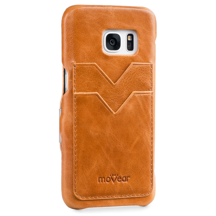 moVear flipSide C+ Skórzane Etui do Samsung Galaxy S6 | Skóra Vintage | Jasnobrązowy