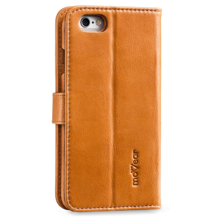 moVear multiCover W Skórzane Etui 3w1 do Apple iPhone 6 / 6s | Portfel, Wallet | Skóra Vintage | Jasnobrązowy