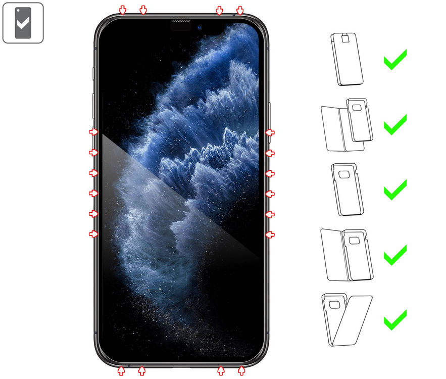 moVear mBOX GLASS mSHIELD 2.5D MAX do Apple iPhone 11 Pro / Xs / X (5.8") (łatwy montaż)