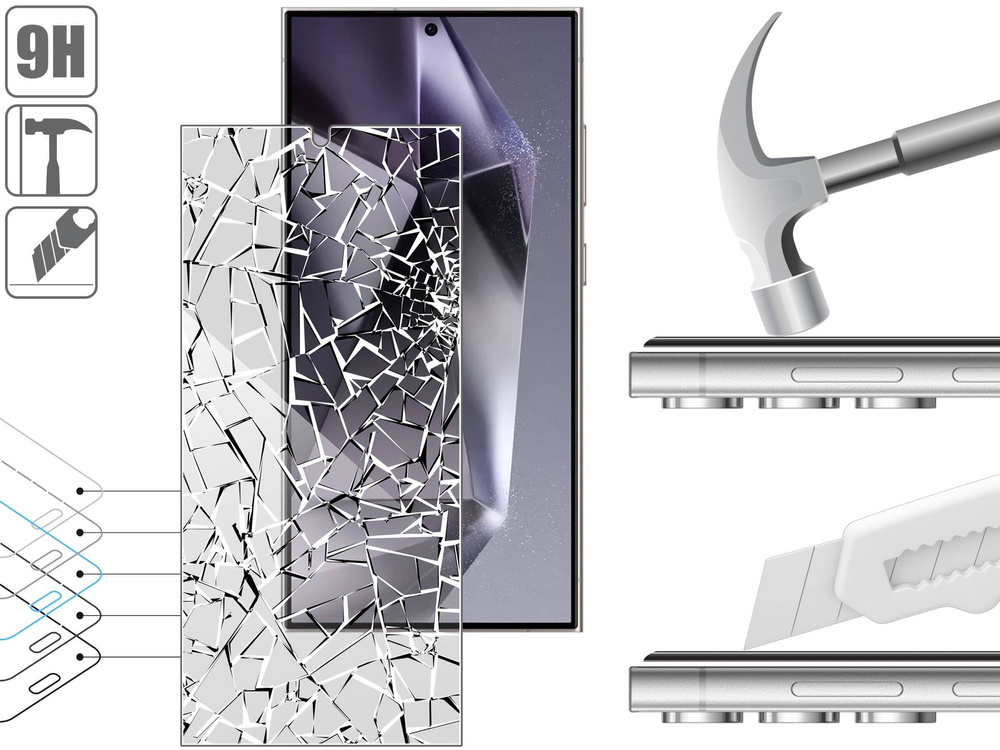 2 szt. | moVear mBOX GLASS mSHIELD 2.5D privacy do Samsung Galaxy S24 Ultra (6.8") (Anty spy, z Aplikatorem)