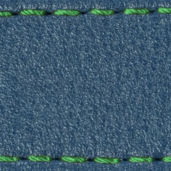 Pasek C1 19mm | Niebieski Jeans / Zielona nić | Części skórzane bez klamry