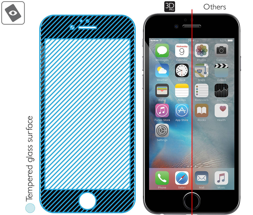 2 szt. | moVear GLASS mSHIELD 3D PRO do Apple iPhone 6 Plus / 6s Plus (5.5") (na cały ekran)
