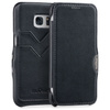 moVear flipSide C+ Skórzane Etui do Samsung Galaxy S6 | Skóra Gładka | Czarny