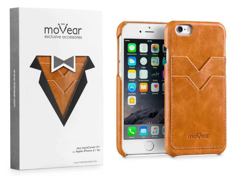 moVear backCover S+ Skórzane Etui Plecki do Apple iPhone 6 / 6s | Skóra Gładka | Cappuccino