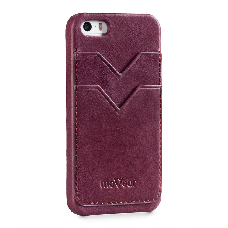 moVear backCover S+ Skórzane Etui Plecki do Apple iPhone SE / 5s / 5 | Skóra Vintage | Fioletowy