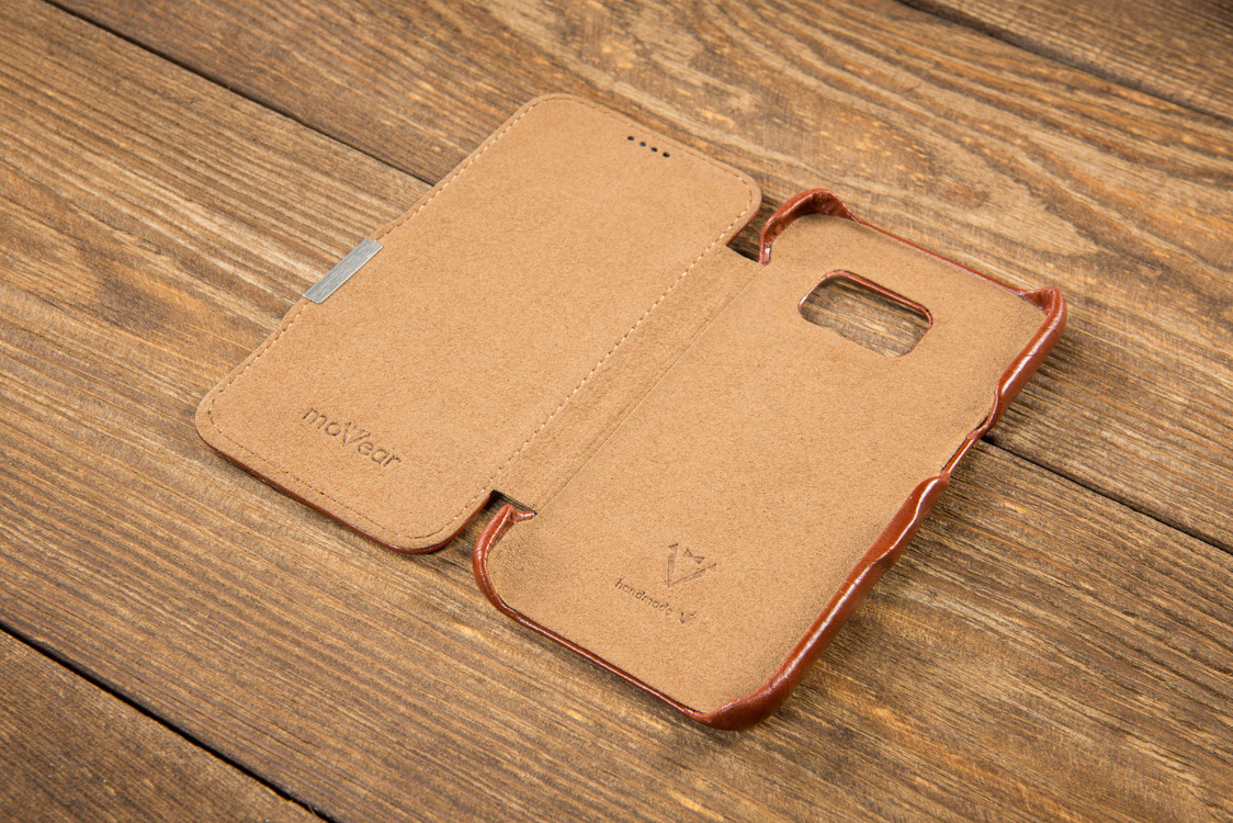moVear flipSide C+ Skórzane Etui do Samsung Galaxy S7 | Skóra Vintage | Brązowy