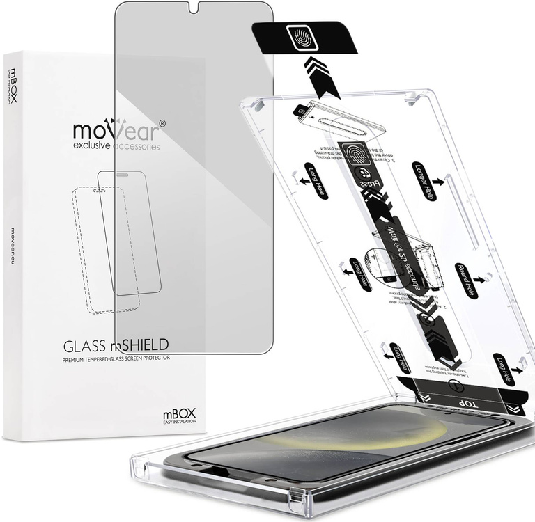 moVear mBOX GLASS mSHIELD 2.5D privacy do Samsung Galaxy S25 / S24 (6.2") (Anty spy, z Aplikatorem)