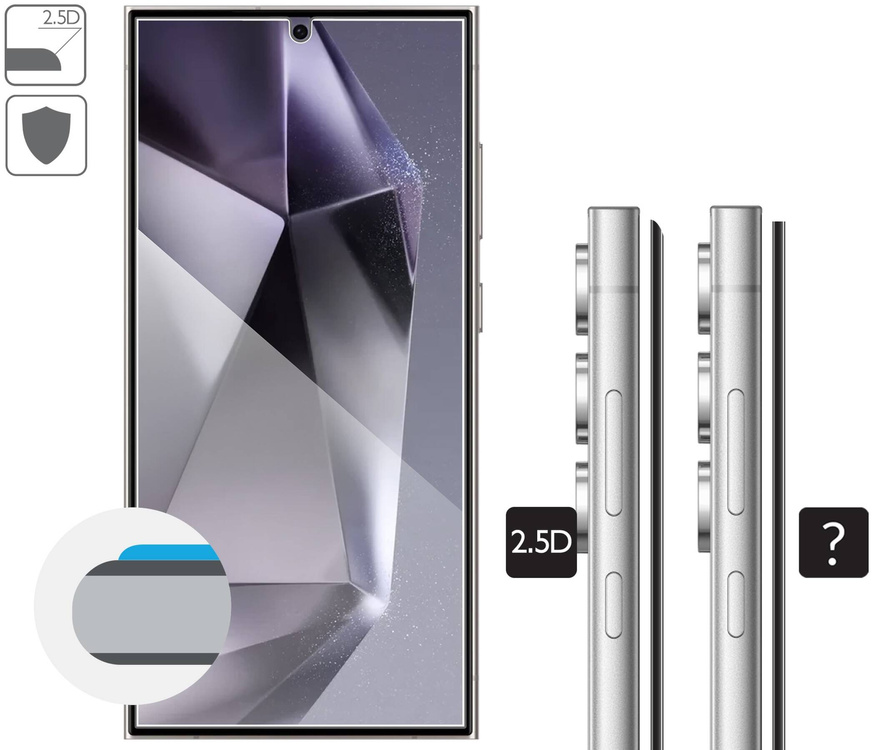 moVear mBOX GLASS mSHIELD 2.5D do Samsung Galaxy S24 Ultra (6.8") (łatwy montaż)