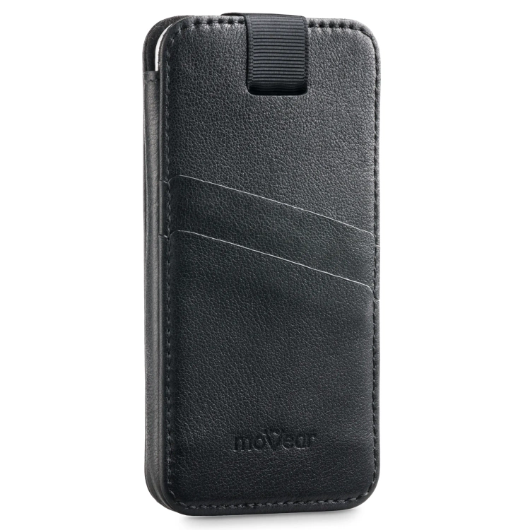 moVear pocketCase C+ skórzana wsuwka do Apple iPhone Air / 11 Pro MAX / Xs MAX / 11 / XR / 8/7/6 Plus | Skóra naturalna nappa (Czarna)
