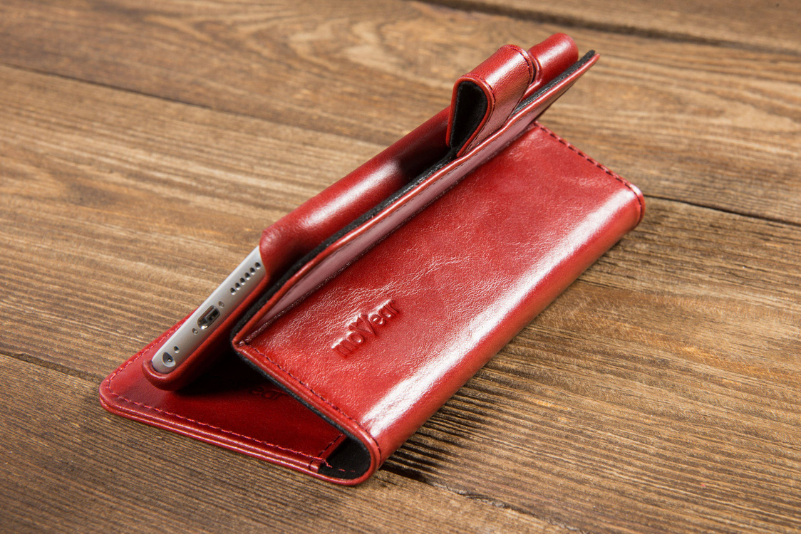 moVear multiCover W Skórzane Etui 3w1 do Apple iPhone 6 / 6s | Portfel, Wallet | Skóra Vintage | Czerwony