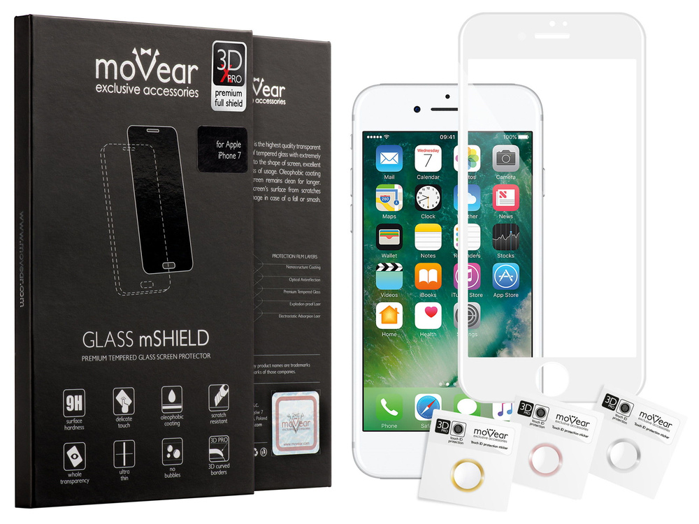moVear GLASS mSHIELD 3D X-PRO na Apple iPhone 7 | Szkło Hartowane na Cały Ekran, 9H