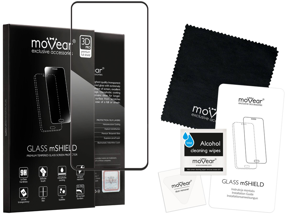 moVear GLASS mSHIELD 3D PRO-E do Samsung Galaxy A51 (6.5") (kompatybilne z etui)