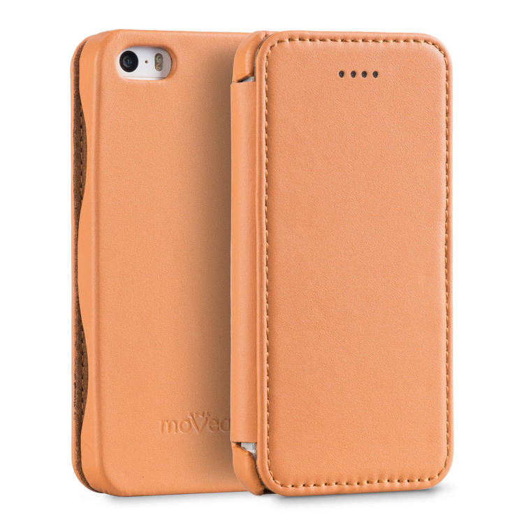moVear flipSide C Skórzane Etui do Apple iPhone SE / 5s / 5 | Skóra Gładka | Cappuccino