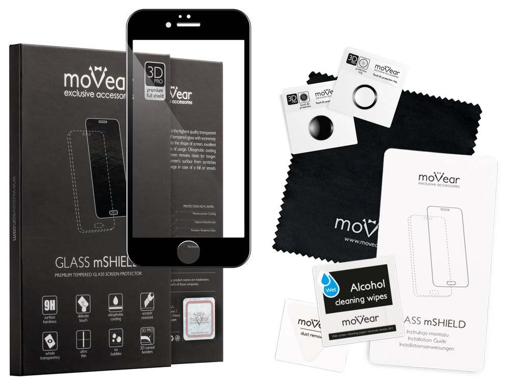 moVear GLASS mSHIELD 3D PRO do Apple iPhone 6 Plus / 6s Plus (5.5") (na cały ekran)