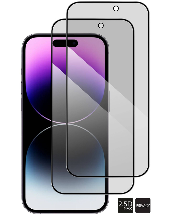 2 szt. | moVear GLASS mSHIELD 2.5D MAX privacy do Apple iPhone 14 Pro Max (6.7") (Prywatyzujące, kompatybilne z etui)