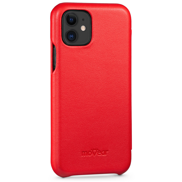 moVear flipSide S skórzane etui do Apple iPhone 11 (6.1") | Skóra naturalna gładka (Czerwona)