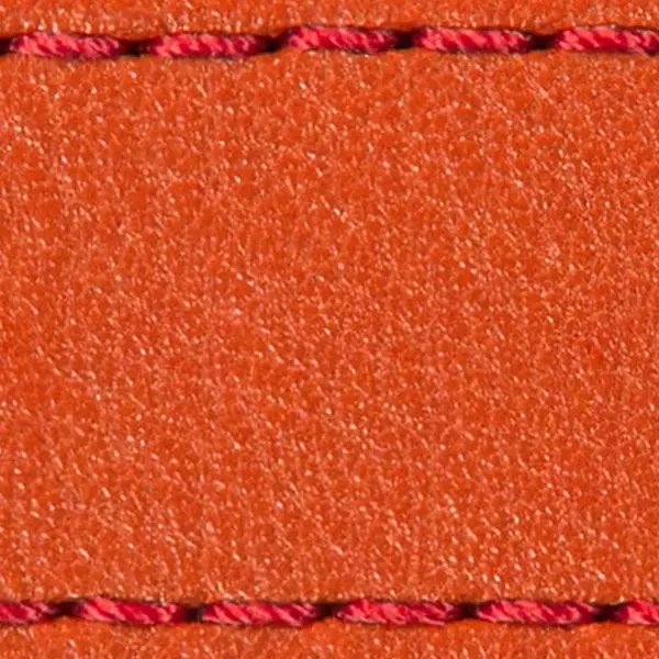 Pasek C1 18mm | Pomarańczowy / Czerwona nić | Części skórzane bez klamry