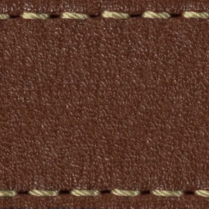 Pasek C1 20mm | Ciemnobrązowy / Kremowa nić | Części skórzane bez klamry