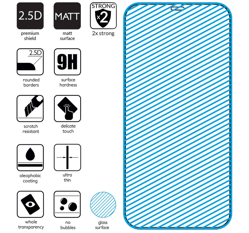 2 szt. | moVear GLASS mSHIELD 2.5D MAX MATT do Apple iPhone 12 Mini (5.4") (Antyrefleksyjne, kompatybilne z etui)