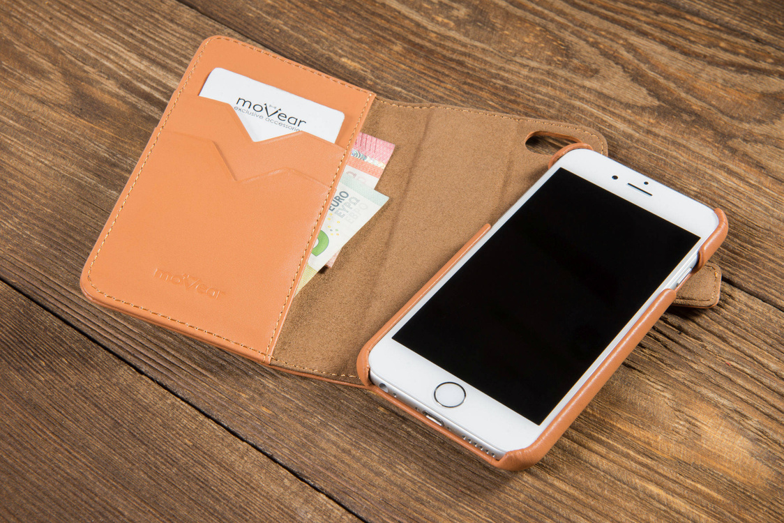 moVear multiCover W Skórzane Etui 3w1 do Apple iPhone 6 / 6s | Portfel, Wallet | Skóra Gładka | Cappuccino