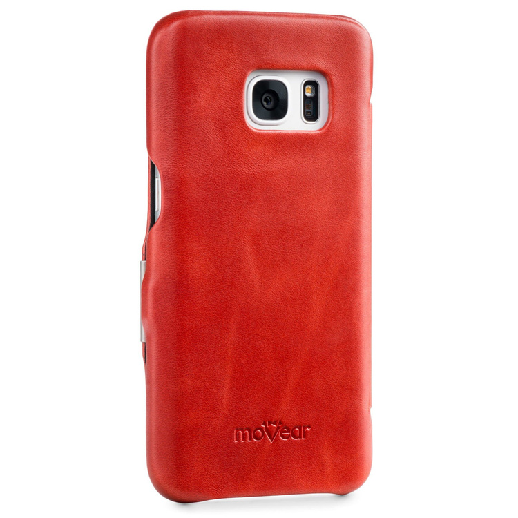 moVear flipSide C Skórzane Etui do Samsung Galaxy S6 | Skóra Vintage | Czerwony
