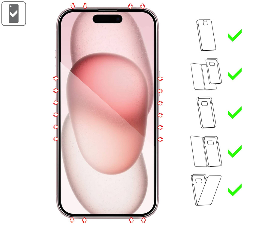 2 szt. | moVear mBOX GLASS mSHIELD 3D PRO do Apple iPhone 16 / 15 (6,1") (łatwy montaż)
