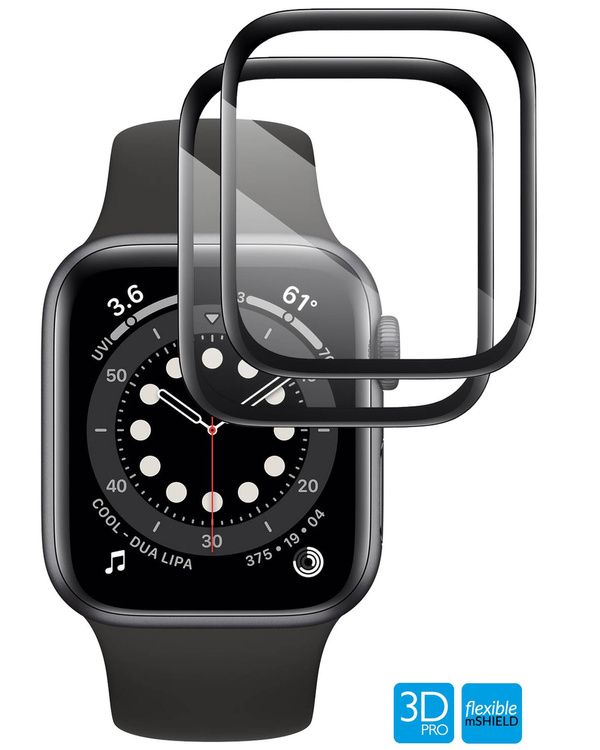 2 szt. | moVear flexible mSHIELD 3D PRO do Apple Watch 3/2/1 (42mm) (1.65"). Pancerne szkło hybrydowe.