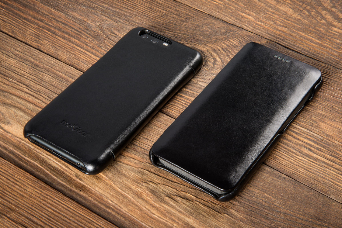 moVear flipSide S Skórzane Etui do Huawei P10 | Skóra Vintage | Czarny