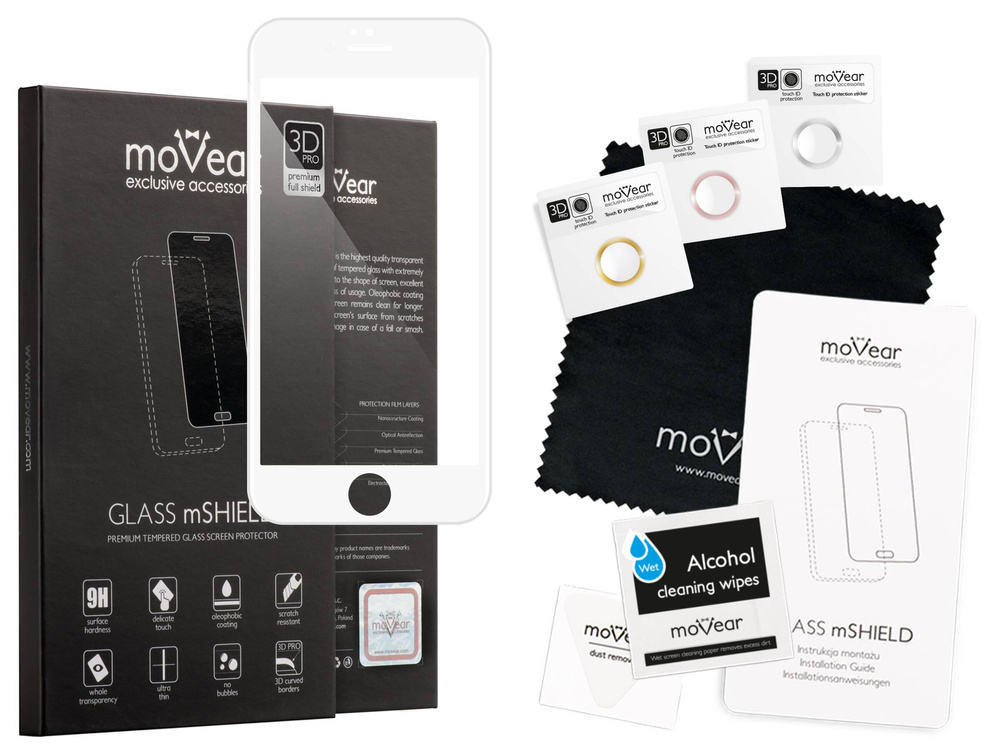 moVear GLASS mSHIELD 3D PRO do Apple iPhone 6 Plus / 6s Plus (5.5") (na cały ekran)