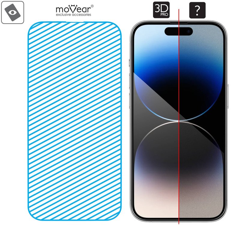 moVear mBOX GLASS mSHIELD 3D PRO do Apple iPhone 14 Pro Max (6.7") (łatwy montaż)