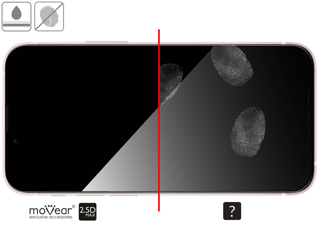 2 szt. | moVear GLASS mSHIELD 2.5D MAX do Apple iPhone 13 Mini (5.4") (kompatybilne z etui)