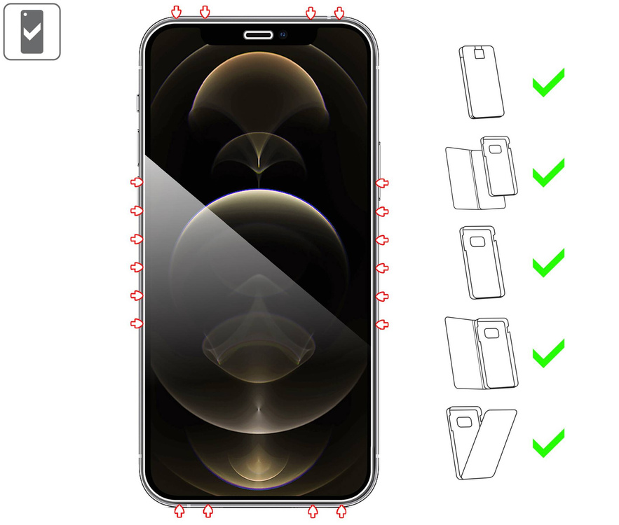 2 szt. | moVear GLASS mSHIELD 2.5D do Apple iPhone 12 Pro Max (6.7") (kompatybilne z etui)